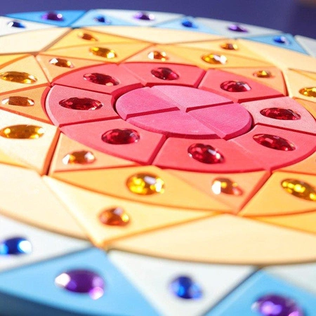 Układanka z kryształkami Mandala błyszcząca, średnica 44 cm, kolorowa, 3+, Grimm's