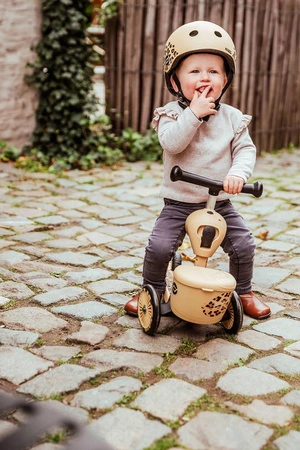 SCOOTANDRIDE Highwaykick 1 Lifestyle 2w1 Jeździk i hulajnoga z zamykanym schowkiem 1-5 lat Leopard