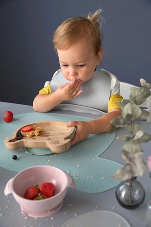 Lassig Silikonowa mata podkładka Little Chums Mysz różowa