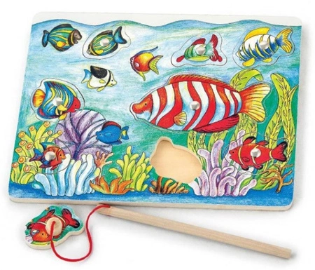 Łowienie Rybek Drewniana Gra Zręcznościowa Viga Toys Magnes