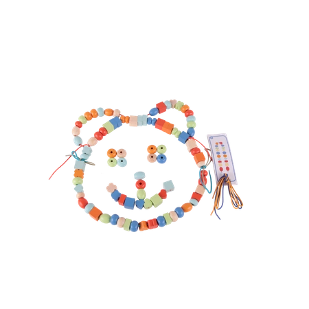 CLASSIC WORLD Drewniane Koraliki Do Nawlekania 96 elementów