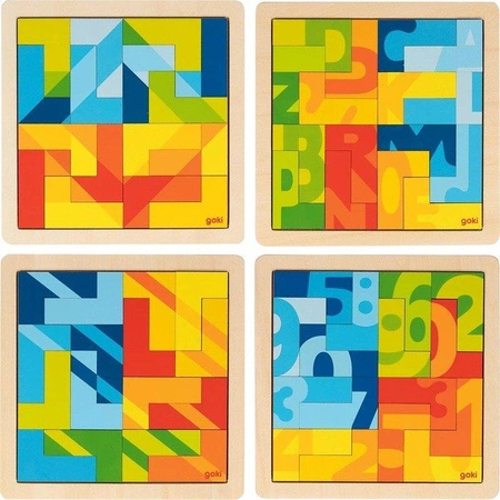 Drewniane układanki dla dzieci Kolorowy wir 57472- Goki, puzzle drewniane