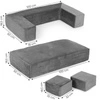 Sofa modułowa składana dla dzieci DIY 4 miękkie poduchy - szara ECOTOYS