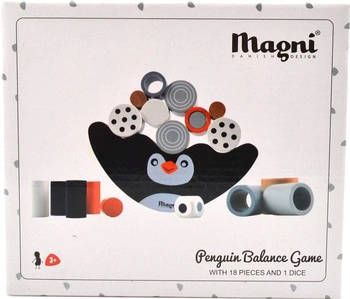 Balansujący Pingwinek - drewniana gra zręcznościowa