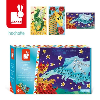 Zestaw kreatywny Cekiny Smoki 6+, Janod