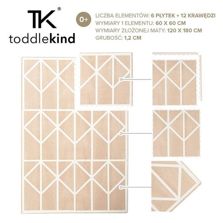 TODDLEKIND Mata do zabawy piankowa podłogowa Prettier Playmat Nordic Clay Beige