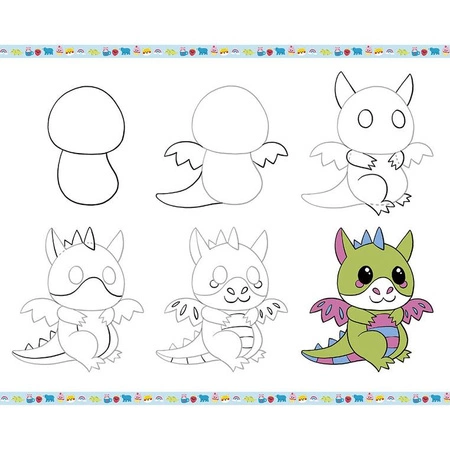 Janod Zestaw kreatywny Rysowanie krok po kroku z brokatowymi markerami 20 rysunków i kolorowanek 6+