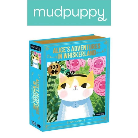 Mudpuppy Puzzle - książka "Alicja w Krainie Wąsów" Kotopowieści 100 elementów 6+