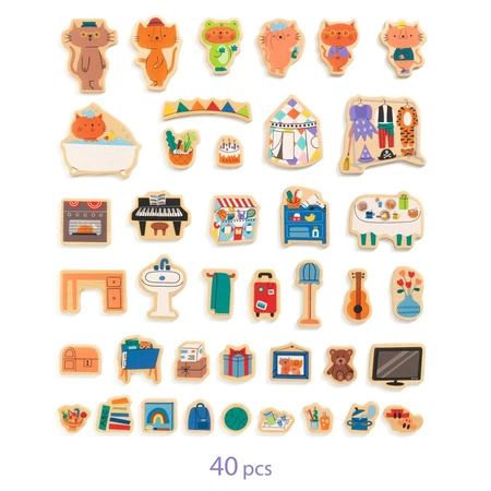 Magnetyczne puzzle DOMEK KOTKÓW DJ03089