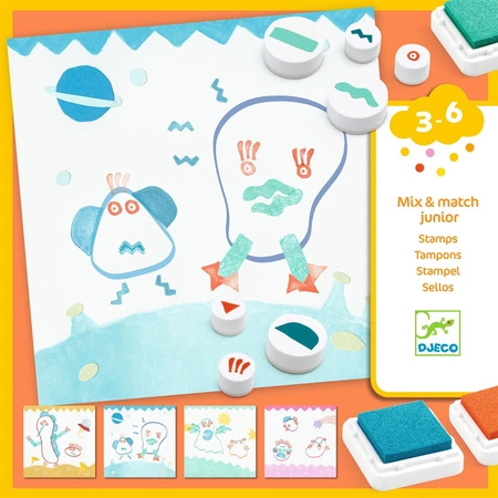 Zestaw art. malowanie stempelkami POTWORKI DJ09951