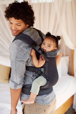 BABYBJORN - nosidełko Harmony 3D Mesh, Antracyt + śliniaczek do nosidełka Harmony