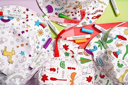 FlapJack Dwustronny Kapelusz do Kolorowania DIY Niedźwiedź L