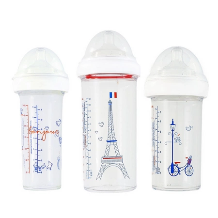 Zestaw butelek dla noworodków i niemowląt, 3 szt., 2 x 210 ml + 1 x 360 ml, Paryż, Le Biberon Français