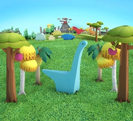 Halftoys Magnetyczny Składany Dinozaur Diplodok z Makietą