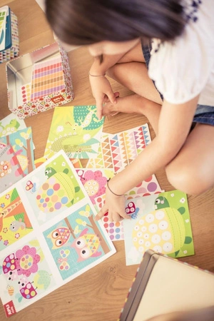 Zestaw kreatywny z naklejkami Apli Kids - Lew