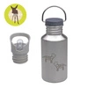 Lassig Butelka - bidon ze stali nierdzewnej z dodatkową zakrętką z ustnikiem 500 ml Safari Tygrys