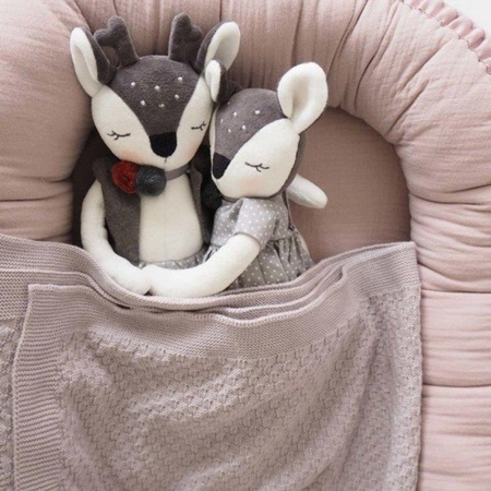 Kocyk z bawełny organicznej, 115 x 90 cm, pudrowy róż, Kikadu