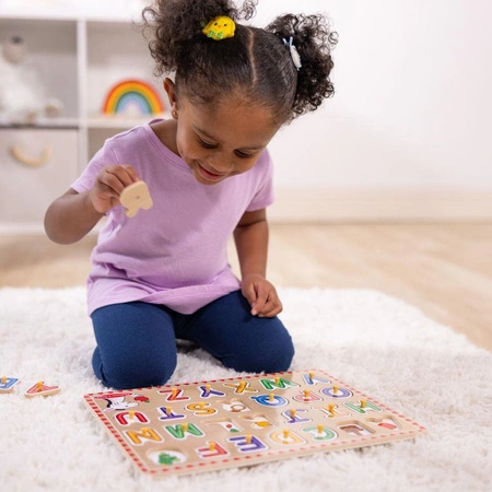 Układanka drewniana Alfabet Melissa & Doug 50162 zabawki edukacyjne dla dzieci