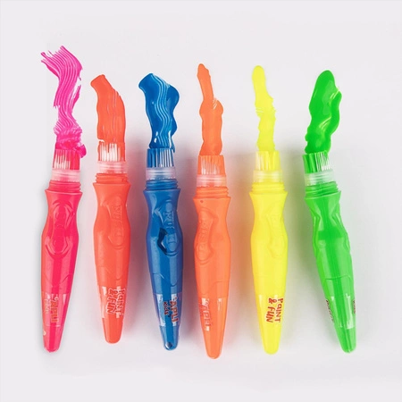 Farby w tubie z pędzelkiem Apli Kids - Kolory nenonowe 6 szt.