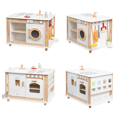 VIGA Interaktywne Centrum Domowe 3w1 z Akcesoriami – Nauka i Zabawa dla Dzieci