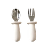 Sztućce - zestaw widelec i łyżka dla najmłodszych, kremowy JackOJuno