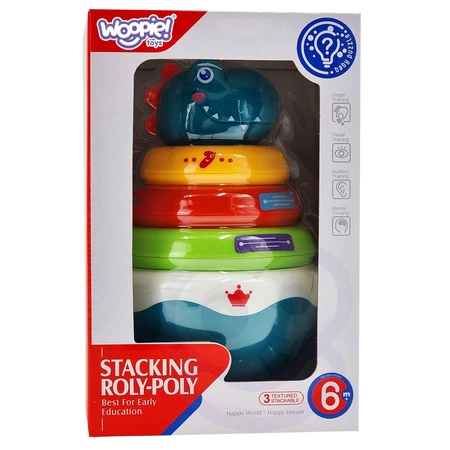 WOOPIE Zabawka Sensoryczna Dino Układanka Piramidka dla Niemowląt