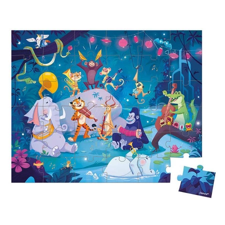 Puzzle w walizce Letni festiwal 36 elementów 4+ Made in France, Janod
