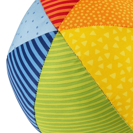 Pluszowa piłka zabawka rozwojowa w kropki i paski grzechotka dzieci sigikid