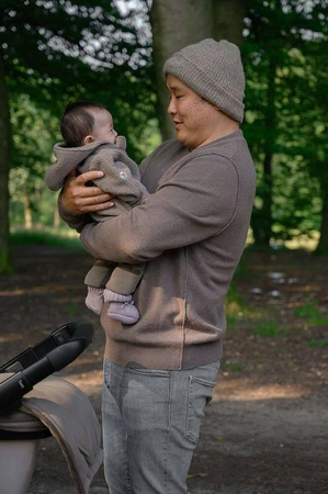 Lodger Buciki niechodki z wełny merino 100% różowe Rose 6-12 m