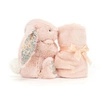 Króliczek z Kwiecistymi Uszami Szmatka Przytulanka Pudrowy Róż 34 cm