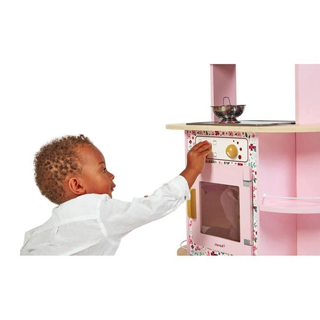 Dwustronna drewniana kuchnia Twist z 8 akcesoriami 3+, Janod