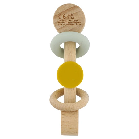 Drewniana silikonowa grzechotka - Lew