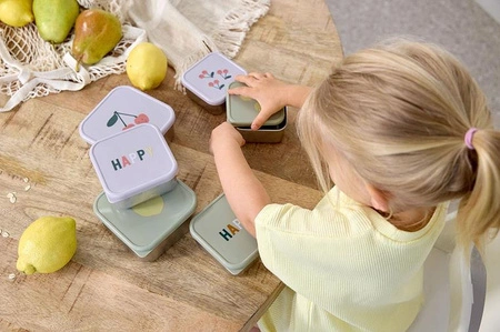 Lassig Pojemnik na przekąski snackbox ze stali nierdzewnej 3 szt. Happy Fruits Cherry
