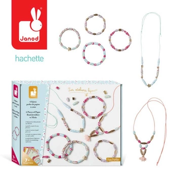 Zestaw kreatywny do tworzenia biżuterii Papierowe koraliki 8+, Janod