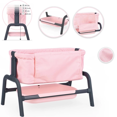 SMOBY Łóżeczko Maxi-Cosi Quinny dla Lalek 38 cm ze Schowkiem i Regulacją Wysokości