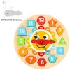 TOOKY TOY Zegar Drewniana Zabawka Edukacyjna Nauka Czasu Kształtów