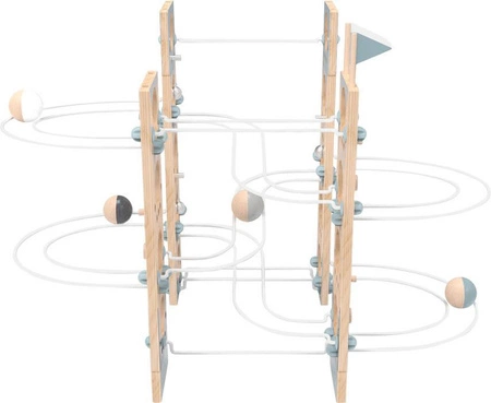 Drewniany modułowy kulodrom w stylu Skandynawskim Marmurowy Bieg 12234-Small Foot, drewniane kulodromy dla dzieci