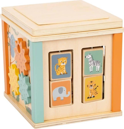 Drewniana kostka motoryczna Safari 11960-Small Foot, zabawki edukacyjne