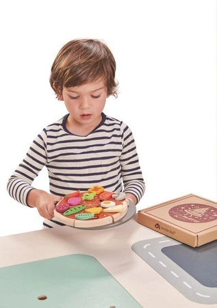 Drewniana pizza z dodatkami na rzepy, Tender Leaf Toys