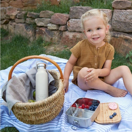 Lassig Lunchbox ze stali nierdzewnej z bambusową pokrywką Adventure