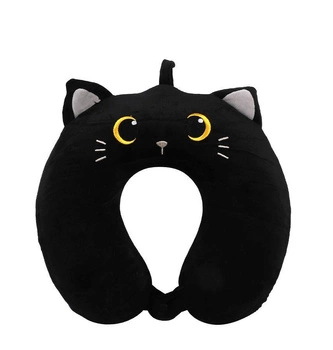 Poduszka turystyczna "rogal" czarny kot