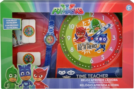 Zestaw do nauki o czasie z zegarkiem i kartami do gry PJ Mask PJ17120