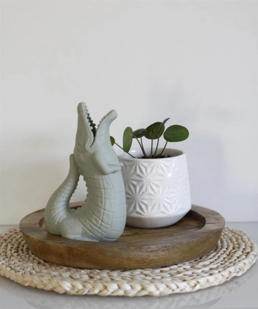 Silikonowa Konewka Krokodyl Scrunch - Pudrowy Róż