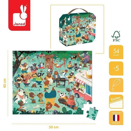 Puzzle w walizce Rodzina misiów 54 elementy 5+ Made in France, Janod