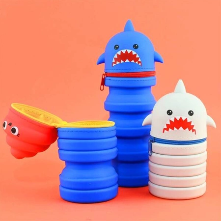 Silikonowy rozkładany piórnik Rekin