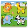 VIGA Drewniane Puzzle z Pinezkami Dzikie Zwierzęta