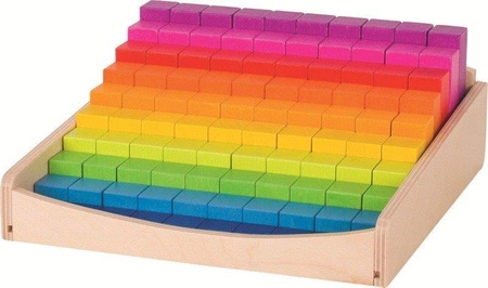 Klocki drewniane, kolorowe liczydło dla dzieci, przedszkole, 58626-Goki