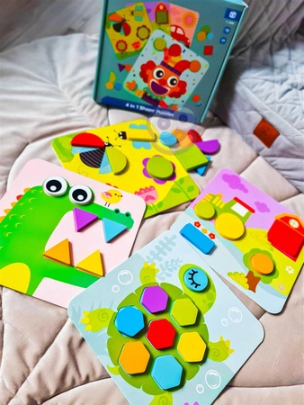 TOOKY TOY Puzzle 4 w 1 Układanka Klocki Mntessori