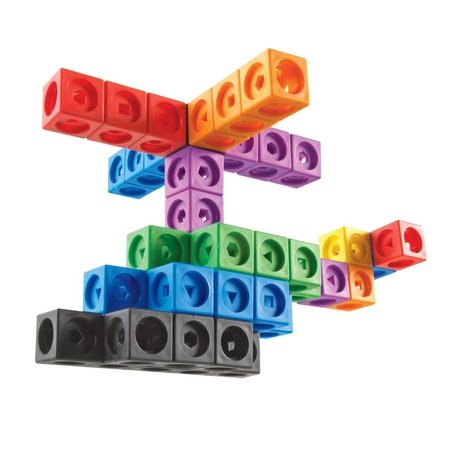 Klocki, Kostki matematyczne, Zestaw edukacyjny 200 szt. - MathLink Cubes