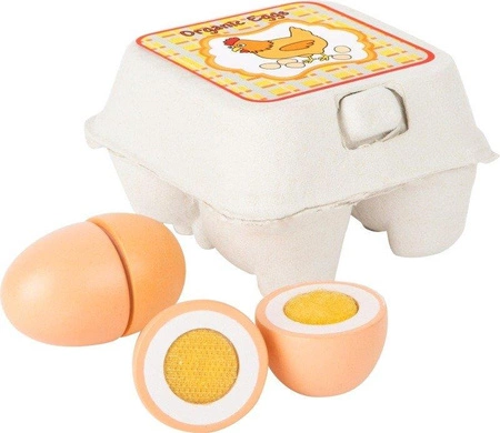 Zabawki drewniane Wiejskie jajka 10591-Small Foot, produkty spożywcze do krojenia